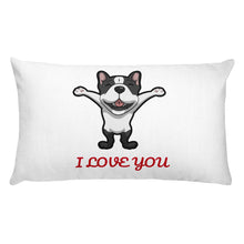 French Bulldog Rectangular Pillow - "I LOVE YOU"