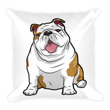 Mature English Bulldog Square Pillow with Insert