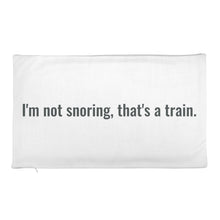 English Bulldog Rectangular Pillow Case only - "I'M NOT SNORING, THAT'S A TRAIN"